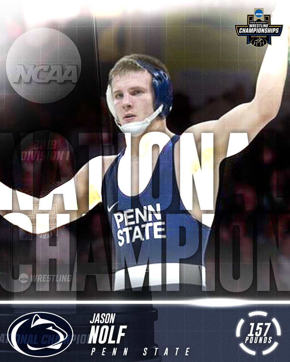 JASON NOLF of <a href="/pennstateWREST/">Penn State WRESTLING</a> is your 2019 national champion at 157!

#NCAAWrestling