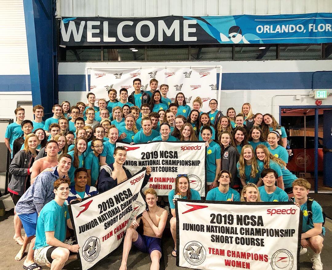 NCAPswim's tweet photo. Successful week down here in Florida! Men’s Champions, Women’s Champions, Combined Team Champions! #goncap https://t.co/zmPywWzq5y
