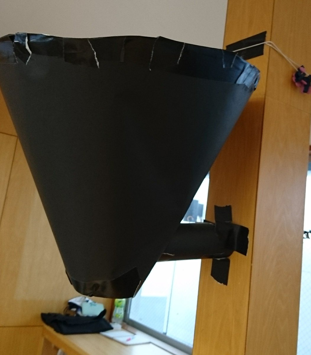 scl_lab's tweet photo. 満天鏡設営完了しました！この黒いモノを下から覗くと1万個、7.8等級までの星空がご覧いただけます。 #NT京都 https://t.co/4MDMDcSMzv