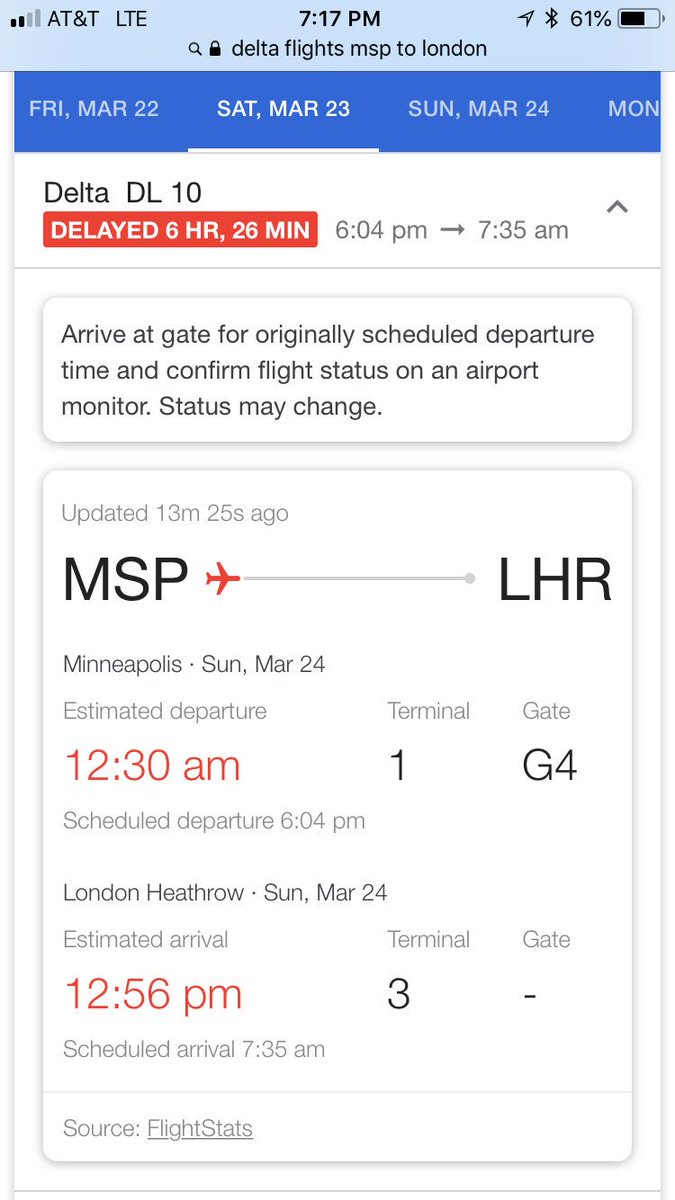 ellehanso's tweet photo. Seriously upset at @Delta. How is it reasonable to make us wait 6.5 hours for a replacement aircraft with only “apologes” and a late dinner that has yet to arrive? We have lost an entire day of sightseeing. https://t.co/cwZ8ToRdNQ