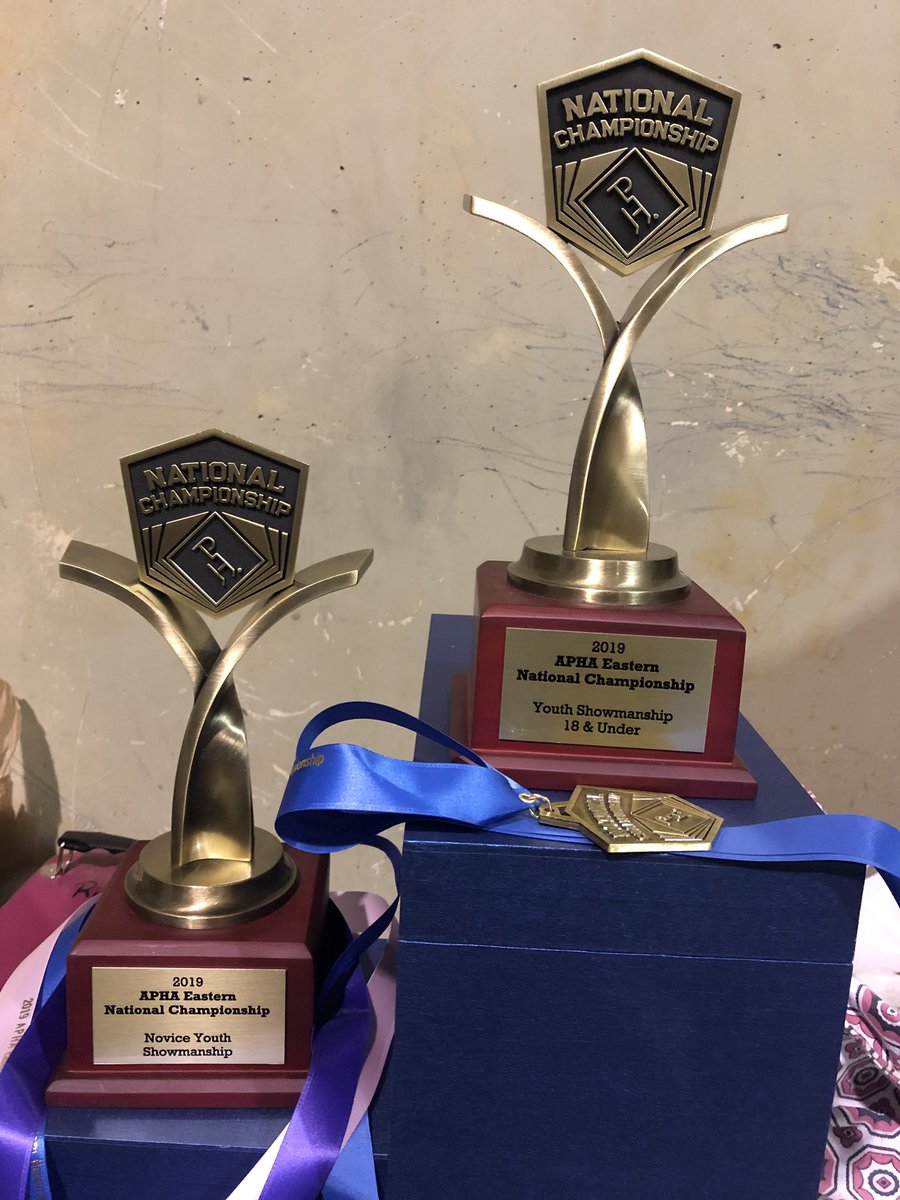 Day 2 of the American Paint Horse Association #EasternNationals ended with 2 more national championships in #Showmanship for us. Getting Fonzi ready for day 3. <a href="/APHAnews/">American Paint Horse</a> #InviteMeBack