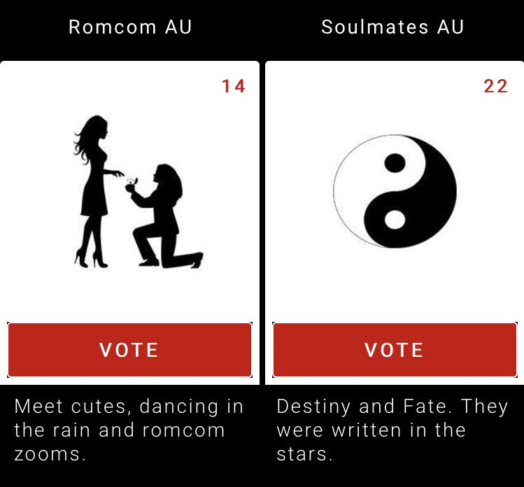 sqbrackify's tweet photo. Romcom VS Soulmates! Who’s getting your vote? #SwanQueen

https://t.co/tscSQt27aB https://t.co/LeqS1fIiCg