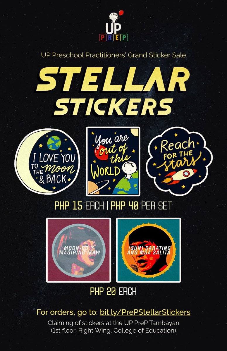 UPPreP's tweet photo. 🚨[ALERT: Sticker sale coming your way - pt.1]🚨

Avail of our Stellar Sticker Pack!

These stickers are out of this world! Reach for the stars with our Stellar Sticker Pack and jam along to IV of Spades! Order these here: https://t.co/MjrbB4TQAo https://t.co/wHRZZXqpfd