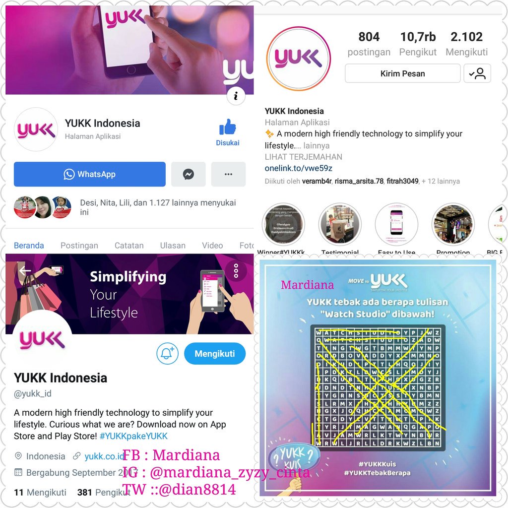 Dian8814's tweet photo. @yukk_id Jawabannya ada 10 kata WATCH STUDIO #YUKKKuis #YUKKTebakBerapa 
Ikutan yuk 
@tanisazah @RetyKiswandhini @melvsari_ @NiaFitriaSari85 @Ningsieh_Wahyu 
✓ Done lik  dan follow semua sosmed @yukk_id .
Akun FB : Mardiana
Akun IG : @mardiana_zyzy_cinta
Akun TW :@Dian8814 
Wish Me Luck https://t.co/QmHLZOo9Kz