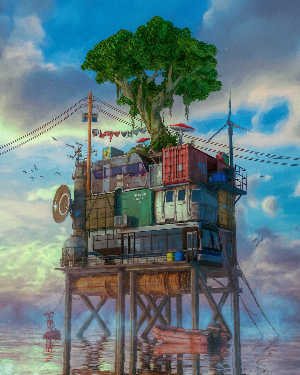 beeple on Twitter: "#everyday #cinema4d - OCEAN FRONT… "