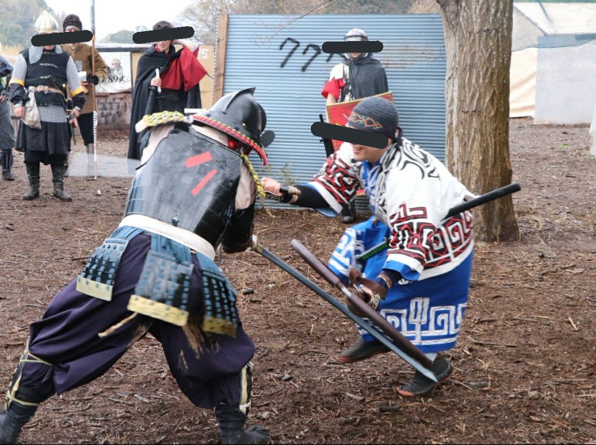 白岩隆二朗 装備品バグで武器がヴァイキング化したシャクシャイン反乱時のアイヌ民族vs鎮圧に当たり武功を立てようと一騎討ちを挑んで討死する松前藩士の図 Mount Bladeサバゲ