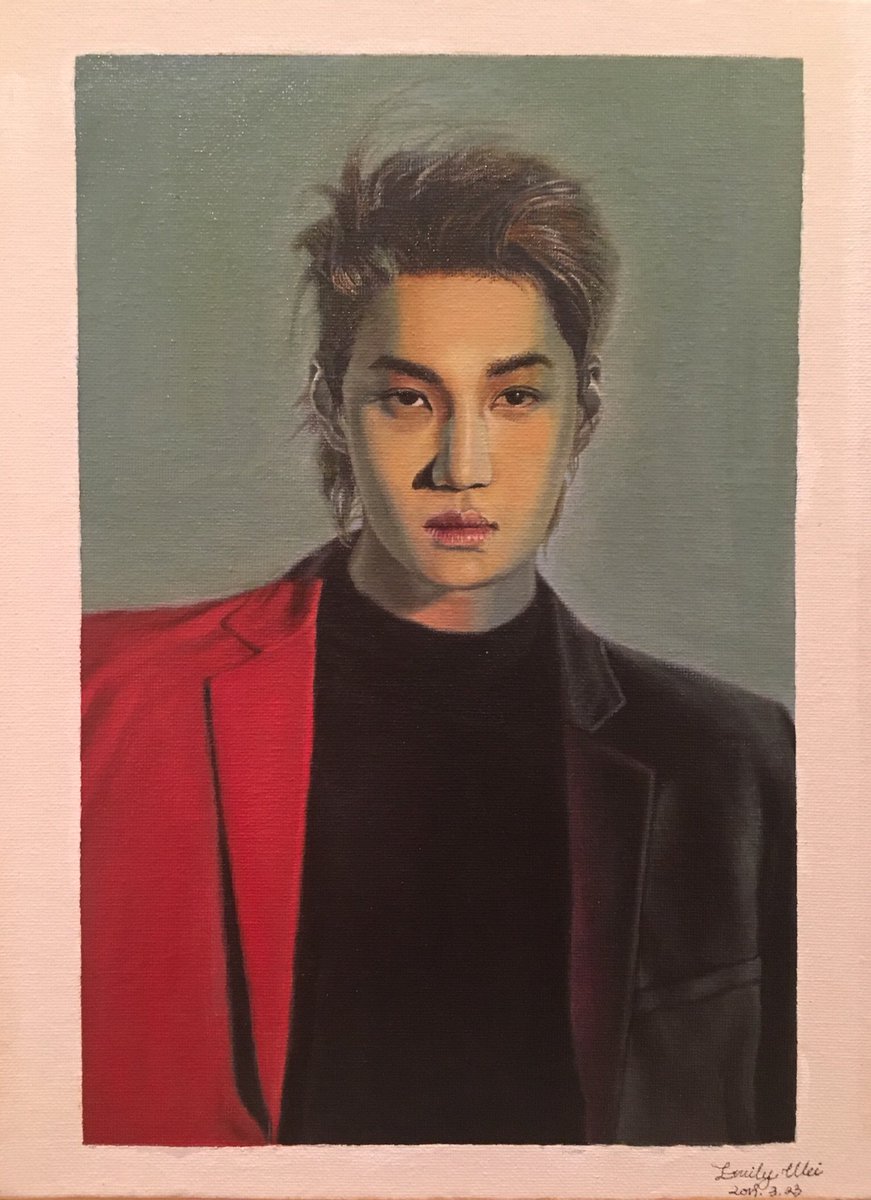 EmilyW52240's tweet photo. Finished the oil painting of Kai💫 my forever bias💫 Love from exo-l to our new Gucci Ambassador💫#kai #exo #art #painting https://t.co/fPviiPZR8y