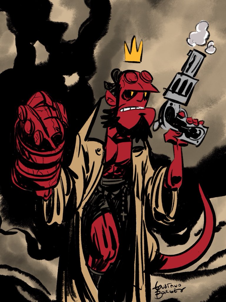 GusBorgesART's tweet photo. #hellboyday #hellboyday2019 
@artofmmignola tem uma das artes mais icônicas dos quadrinhos. Nunca tinha desenhado o hellboy. Divertido! 
.
.
#sketch #ipadsketching #ipadsketch #digital #fanartist #fanart #sketchink https://t.co/enE8dRE7qQ