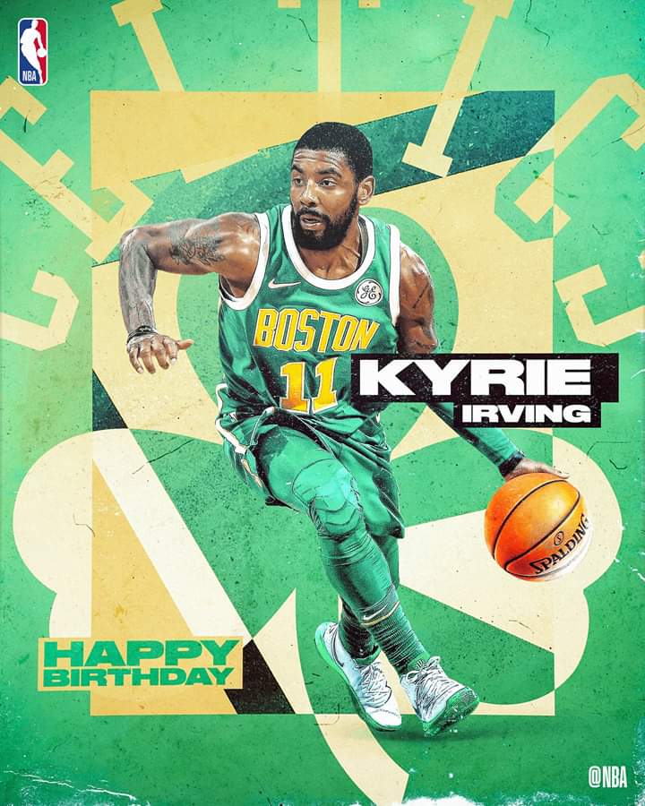 Join us in wishing Kyrie Irving of the Boston Celtics a HAPPY 27th BIRTHDAY! 