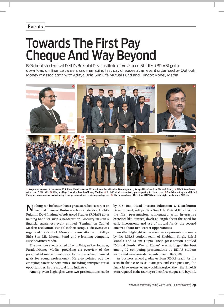 SRKoti's tweet photo. Reaching out to colleges to educate our millennials on finances with our engaging module #MyFirstPayCheque @abcabslmf . Our last session with @OutlookMoney &amp; @FundooMoney at New Delhi. https://t.co/6kw06Z0aW1