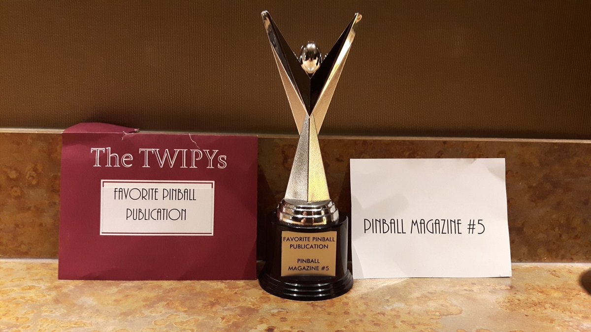 PinballMagazine's tweet photo. #pinballmagazine just won the TWIP Award for Favorite #Pinball Publication 2018! https://t.co/lXqu4dpGKg