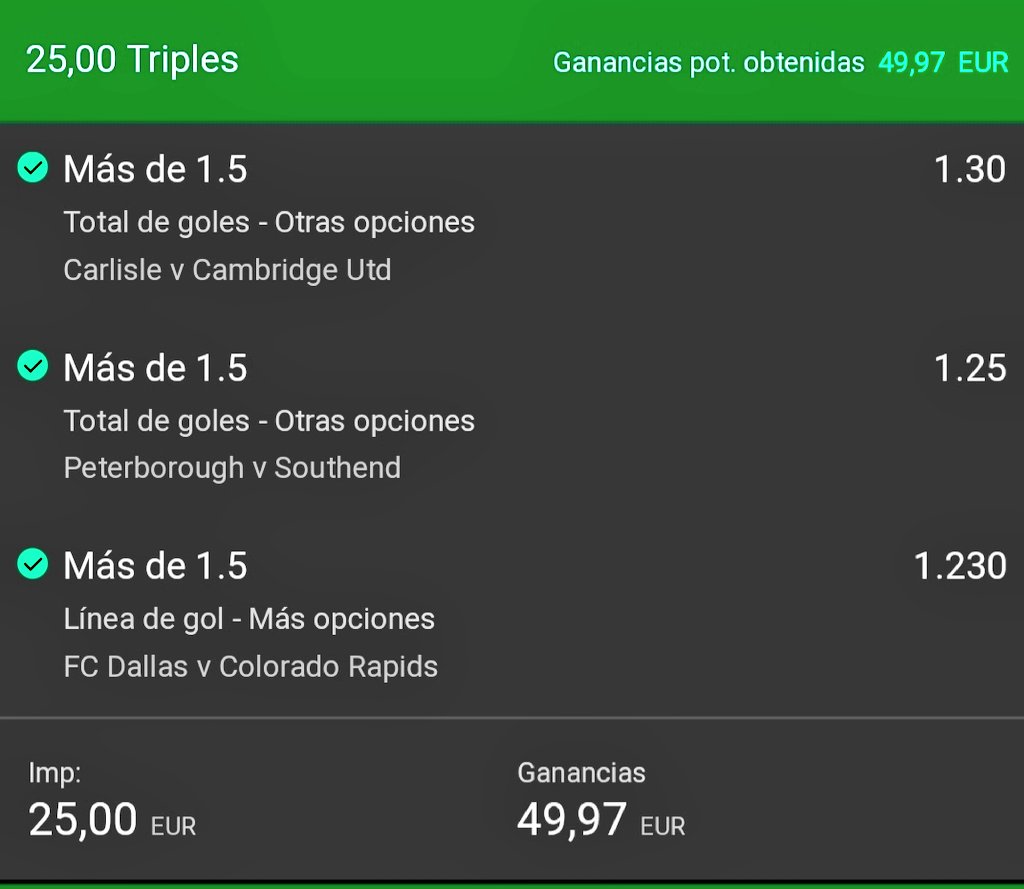 SanchezTipster's tweet photo. ✅✅✅✅✅✅✅✅✅✅✅✅✅Verdazooo en la combinada a 3 🤙!#apuestas #apuestasdeportivas #inplay #NBA #LaLiga123 #LaLigaSantander #futbol #tipster #premierfutbol #Bundesliga2 #Bundesliga #freebetfriday #FREEPICK #bettingtips #bettingexpert #bettingtipster #Picks https://t.co/f6xREOcLVN