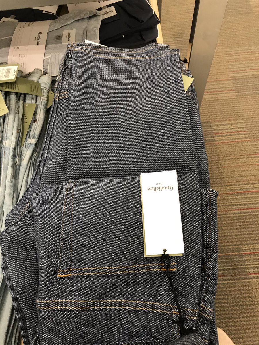 IvyatTarget's tweet image. Ever have issues with your jean piles? TOO TALL?! Decided to bring some old techniques to the men’s section today. Every 3-4 pairs, just fold the top third of the pant down toward you.