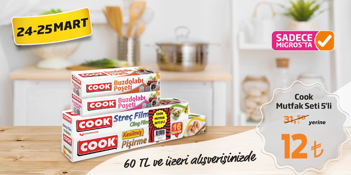 Gördüğünüze inanın fırsatları #SadeceMigros 'ta!

Money Kart’ınızla tek seferde 60 TL ve üzeri alışverişinize Cook Mutfak Seti 5'li 31,50₺ yerine sadece 12₺. 

#Gördüğünüzeİnanın