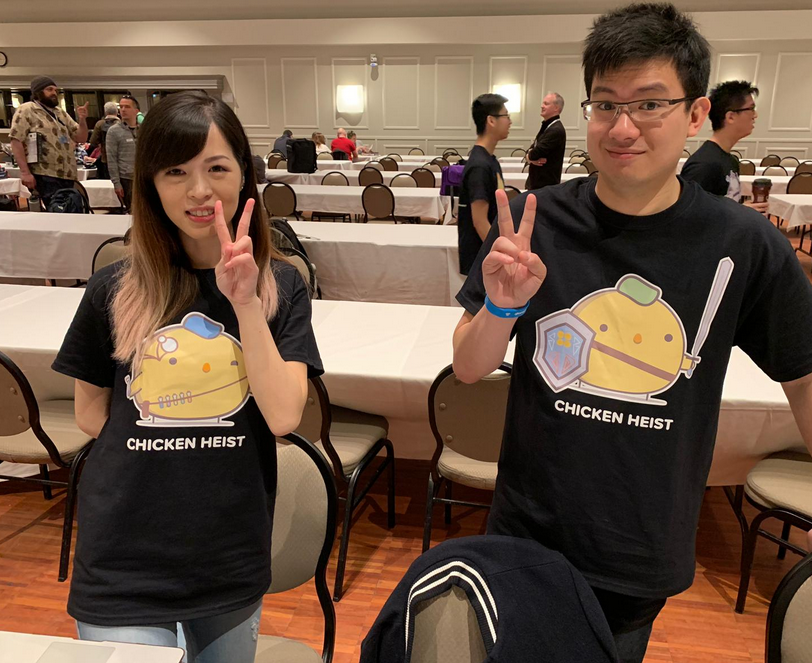 ChickenHeist's tweet photo. Our team getting ready for some #chickenheist at @terminalcitycon! Come stop by and say hi!
#chicken #boardgames #terminalcity #tctc2019 #tctc #convention #vancouver #boardgames #cardgames #tabletopgames #promo #demo #testing #table #fun https://t.co/gjLWNdOvi7
