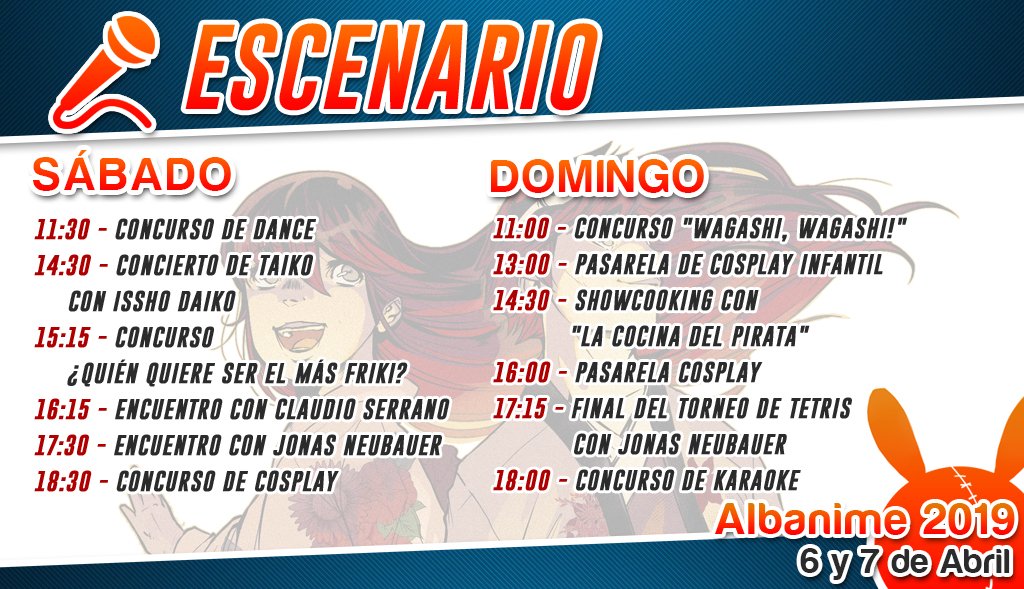 Albanime's tweet photo. En el escenario principal de #Albanime podrás disfrutar de los mejores espectaculos del salón: cosplay, karaoke, conciertos, concursos y shows se darán cita en este espacio.
https://t.co/lLar5kTJTk https://t.co/1MXtJpgSTr
