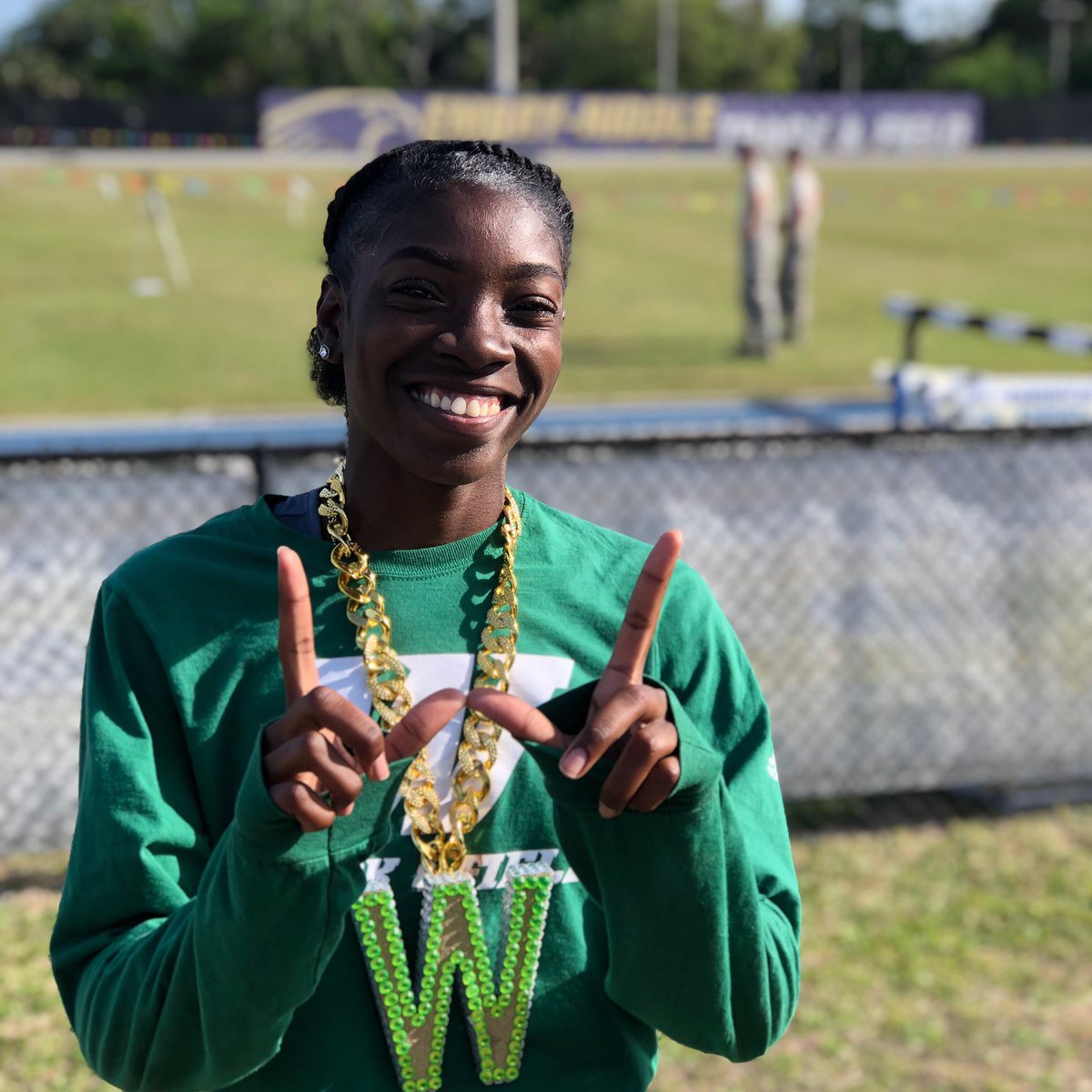 WebberTFXC's tweet photo. Keshara Atmore has a big jump of 5.15m/16’10.75 in the long jump. This establishes a new PR for her #thekey #kiki #webbertf #prchain https://t.co/N82krB0Yh0