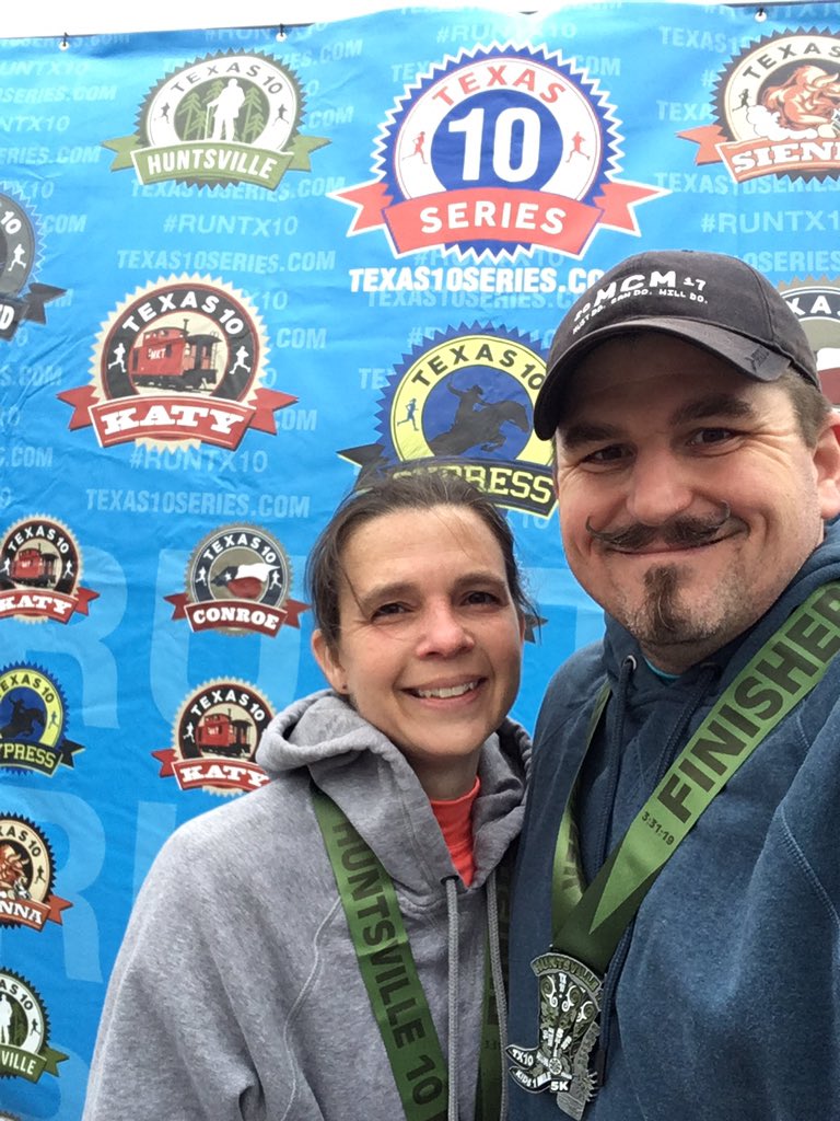 Mann4Edu's tweet photo. Thanks @Texas10series for a great race experience today in #Huntsville— Congratulations 🎉 to @amann4edu for winning her age category!!  I took 3rd which isn’t too shabby either 😉 #runtx10 #TeamMann  #Fitleaders #fitover40 #BoycottAverage #fitnessmotivation https://t.co/b2nrPXpP4v