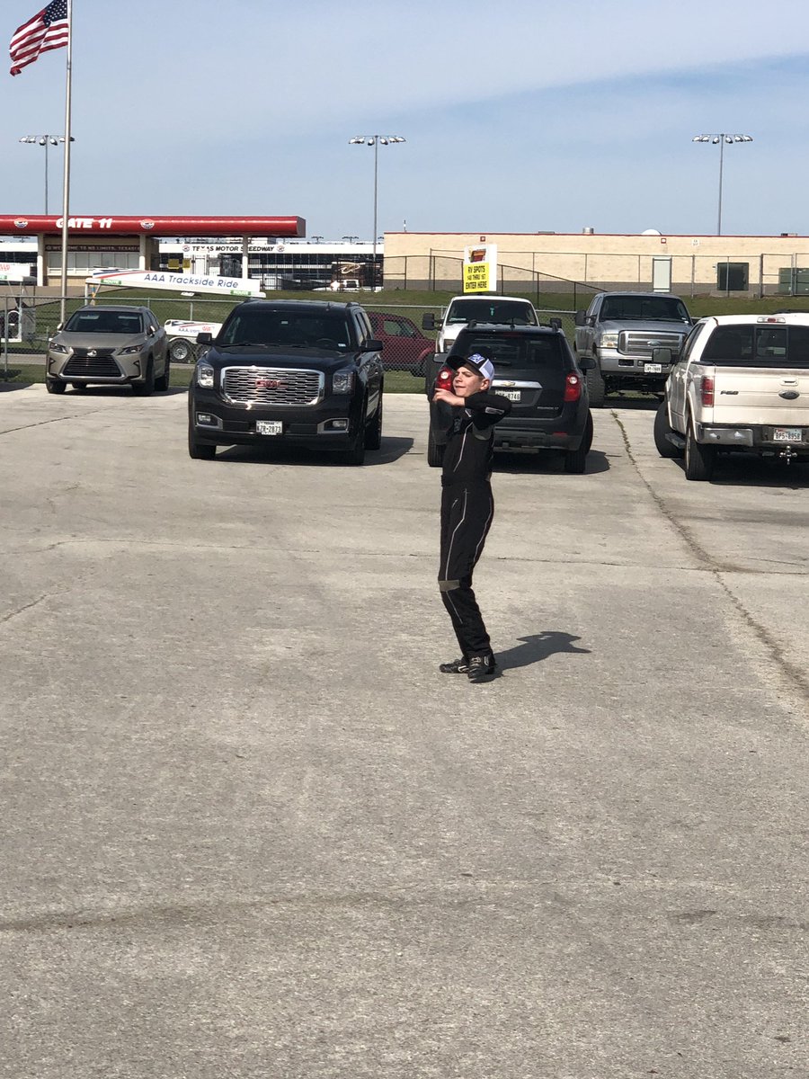 TristanBorkoski's tweet photo. After a 5th-place finish in his final race of the week here in Texas, #Tbird is unwinding with #MNR teammate Jak Crawford and playing a little football 🏈 🏁 #SpringBattle #21T https://t.co/qVCPvFOsRi