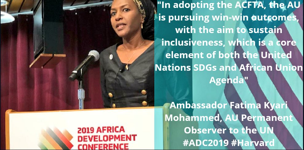 AfricanUnionUN's tweet photo. Amb. @FKMohammed1 on "#AfCFTA and the Quest for a Captive #Africa-n Market" during #ADC2019 at @Harvard 
#TheAfricaWeWant #SDGs https://t.co/qoIGx0FFU9