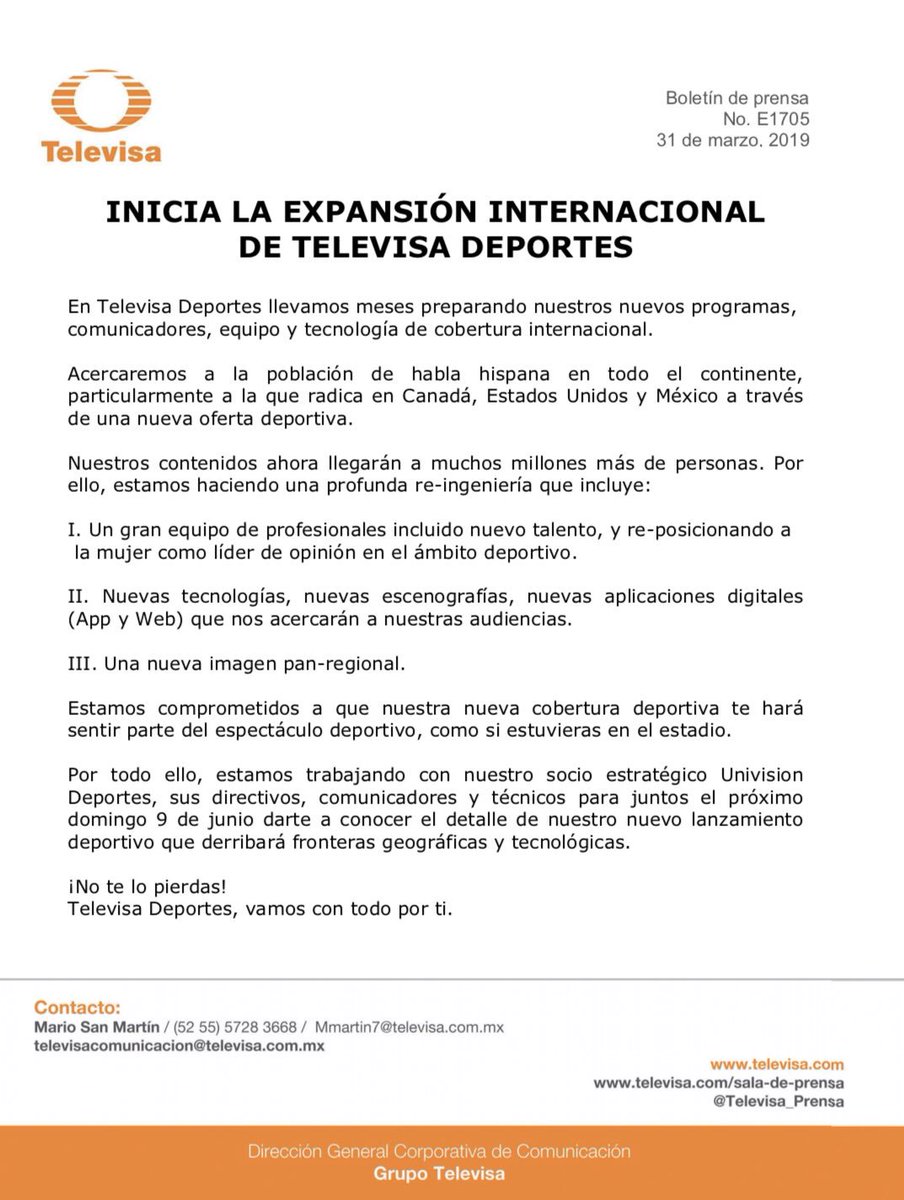 TelevisaUnivision Prensa tweet media