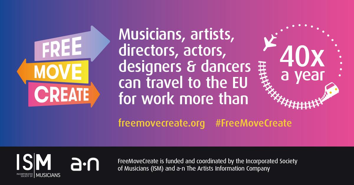 freemovecreate's tweet photo. If freedom of movement is to end, the Government must ensure that the creative industries continue to maintain free movement rights, or establish a two-year multi-entry visa. Support our campaign at https://t.co/ydit7yQLsS #Brexit #FreeMoveCreate https://t.co/ZO9SGmvsvD