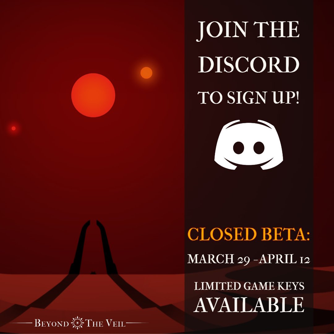 BeyondTheVeil18's tweet photo. Interested in trying out Beyond the Veil? 

Good news our Closed Beta is still going on and we still have a few keys available. Feel free to join our Discord &amp; sign-up by contacting one of our mods. 

Discord: https://t.co/FJChgDJGdr

Steam Page: https://t.co/KsF9SoN2uT

#gamedev https://t.co/jvtvJHzxht