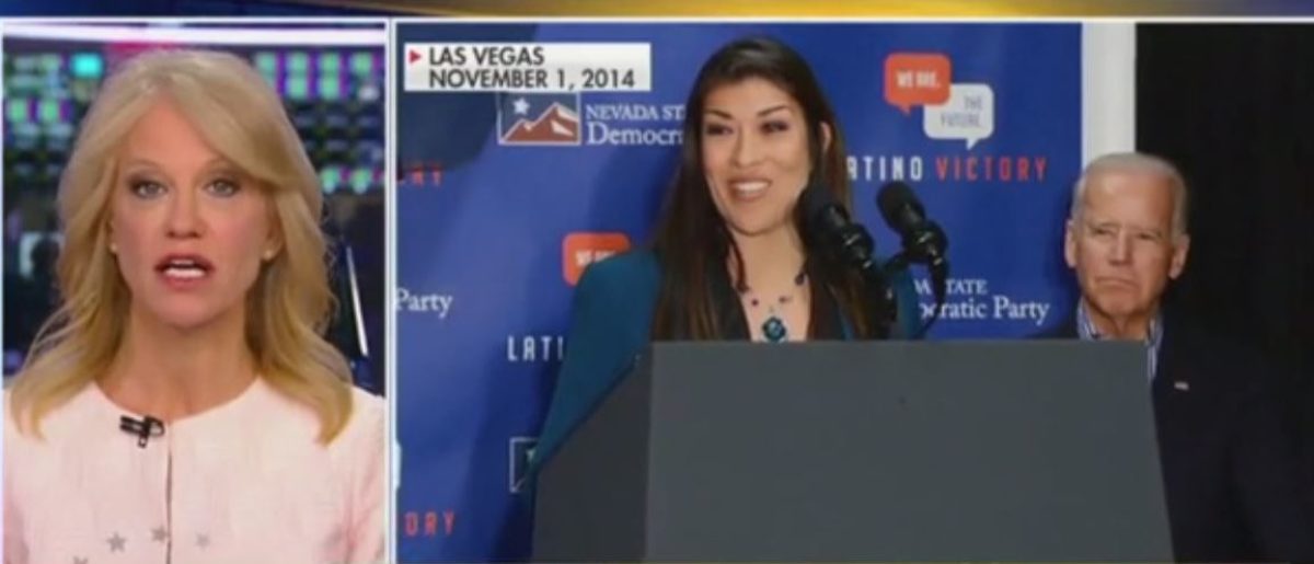 DailyCaller's tweet photo. Kellyanne Conway: Joe Biden Apologized To Anita Hill. ‘Why Can’t He’ Apologize To Lucy Flores? https://t.co/UwANdv7Eba https://t.co/mPByzevUdZ