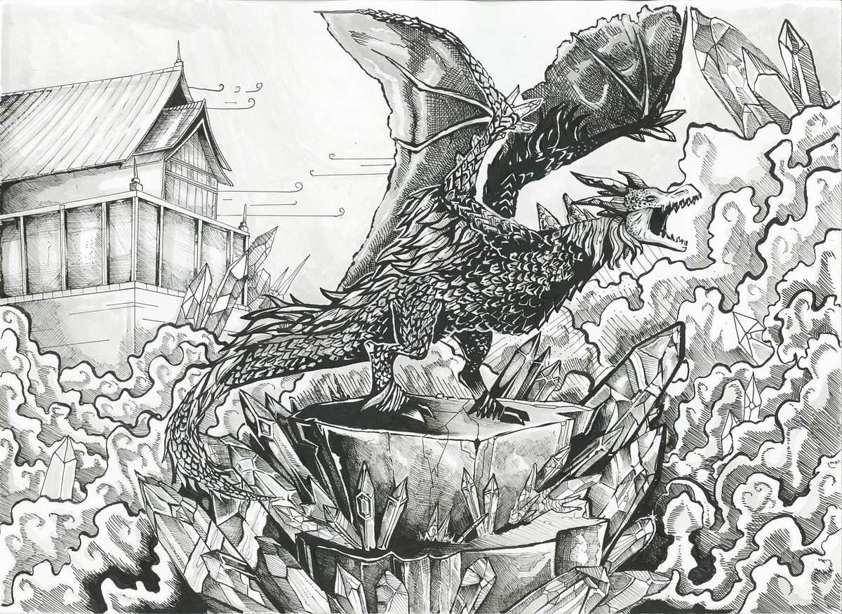 robin_thomas7's tweet photo. "I've not felt this fresh since I sprang from the egg!"

Encre de chine format A3, Winter Wyvern !

#dota2 #fanart #draw #drawing #winterwyvern #ink https://t.co/zrf8exQhJi