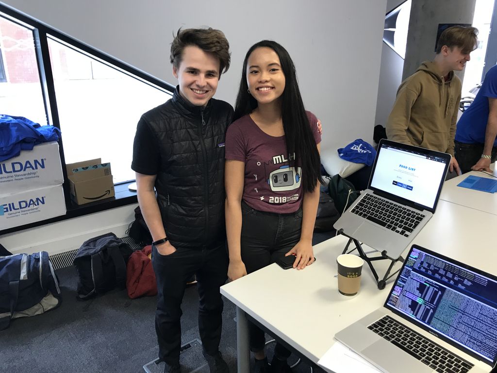MLHacks's tweet photo. These hackathon veterans did a great job using @Domaindotcom for their hack ‘Food List’ at #HackMed19! https://t.co/i4TV4eCRug