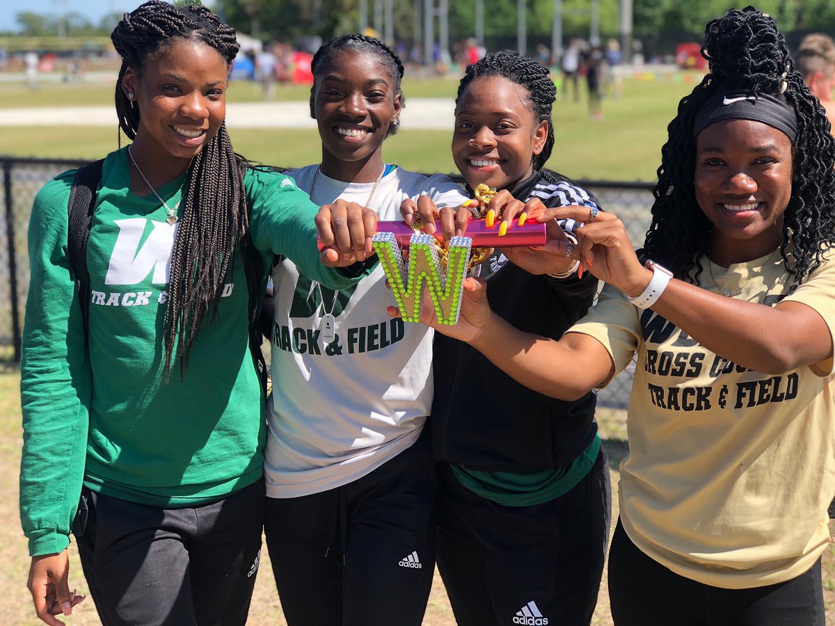 WebberTFXC's tweet photo. The woman’s 4x1 team of Jade Hines, Ratesha Smith, Keshara Atmore, and J’nai Taylor rolled to a National B Standard (just off the A) with a time of 48.02 🎟🥊 #nationalbound #webbertf #watchoutfortheseladies #moretocome https://t.co/XWYRAIFJv0