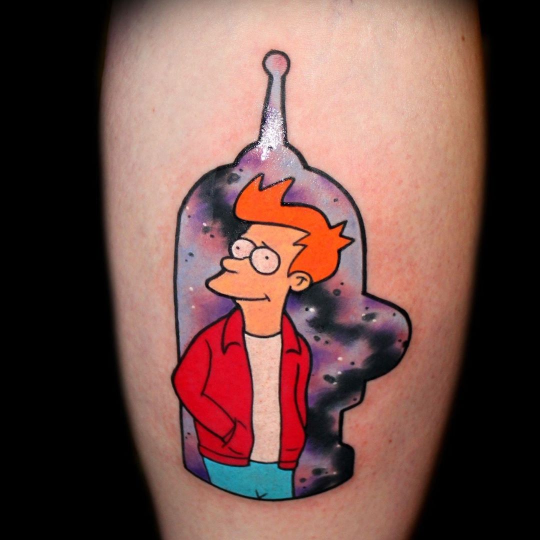 Lilly Sue Tattoo  Futurama Bender en Fry op een buik   Facebook