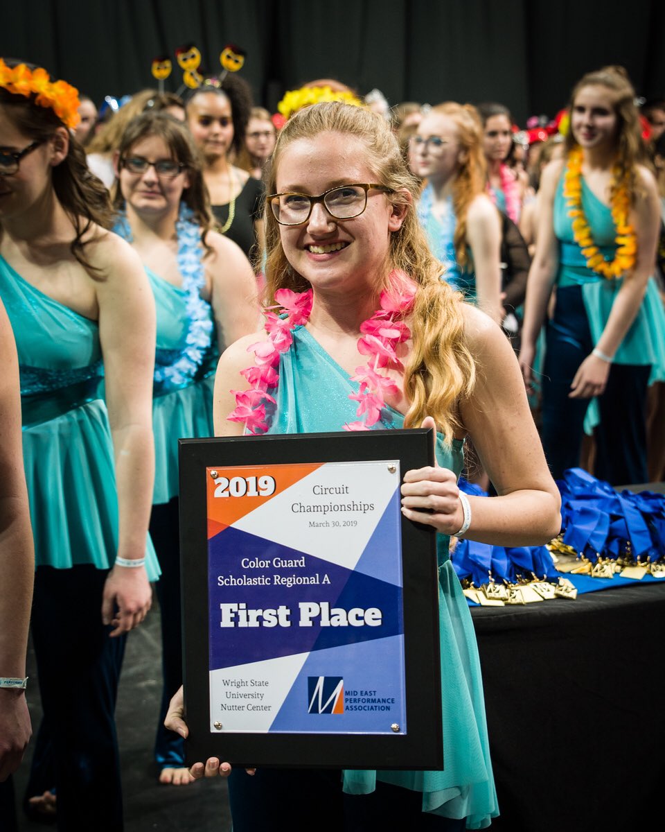 BradleyBands's tweet photo. TFW you’re the first student in @BradleyHS history to complete 8 seasons of Color Guard (4 marching band seasons, 4 winter guard seasons). Congratulations and thank you for your leadership dedication to @hbhsCG , @nadia_crace !!! #jagswithflags https://t.co/Zku8SpYJtK