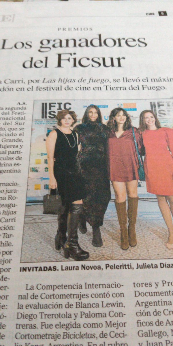 ACCA_ok's tweet photo. Gracias Diario @perfilcom y Ana Seoane por mencionar el premio a #Elsilencioesuncuerpoquecae de Agustina Comedi en la edición de hoy #Ficsur https://t.co/MPgxoUd7aJ