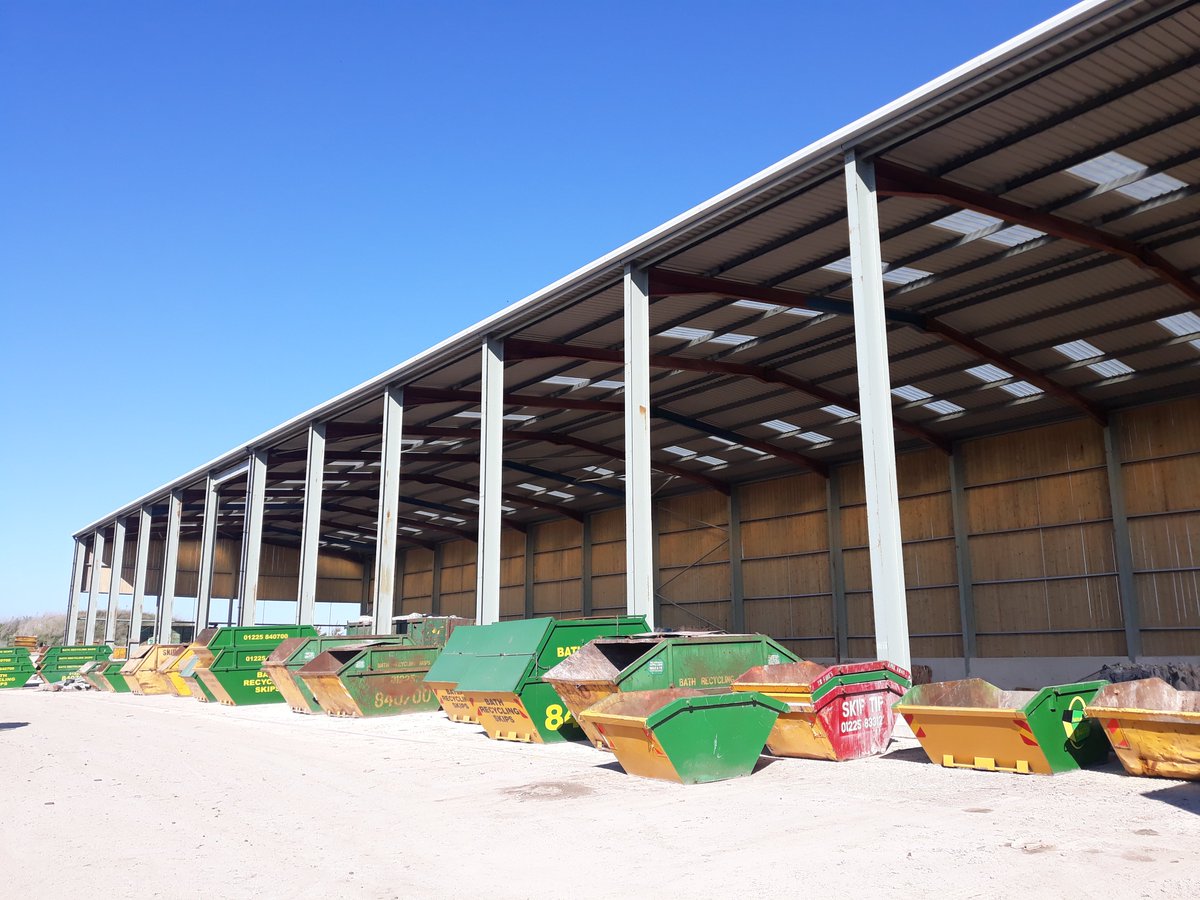 BathRecycling's tweet photo. NUMBERS GAME: At 78 by 25 metres our #recycling #skiphire site’s main structure measures about 10 full-size tennis courts side by side, with space that could accommodate 80 double decker buses

https://t.co/8Kbg1NbjKt https://t.co/SSUlIFxroO
