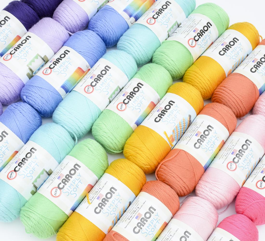 officialacmoore's tweet photo. A rainbow of possibilities! 🌈 Caron #SimplySoft is our April Yarn Doorbuster, just 4 for $10 all April long at #ACMoore! 🛒 https://t.co/64N7ZvmPzB
