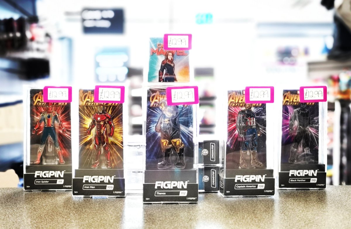 GAMEPaisley's tweet photo. We have cool #Marvel #figpin collectable metal pinbadges in store complete with there own display stand! https://t.co/duQSN8tBkM