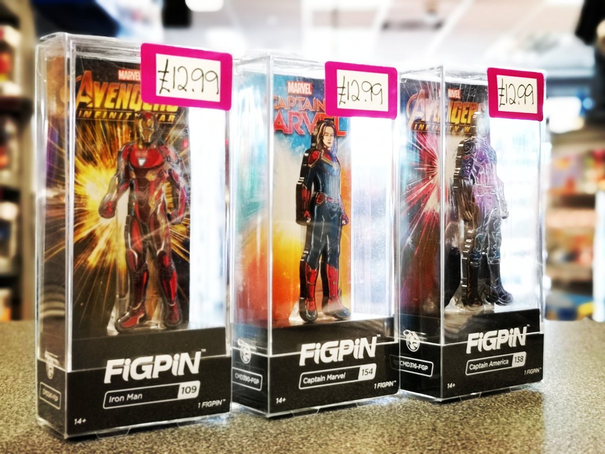 GAMEPaisley's tweet photo. We have cool #Marvel #figpin collectable metal pinbadges in store complete with there own display stand! https://t.co/duQSN8tBkM