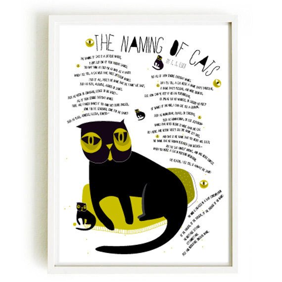 #etsy shop: Black Cat print poster 10 Cat Poetry - #BroadwayMusicalCats - The Naming Of Cats by T. S. Eliot - art print by nicemiceforyou etsy.me/2FKNgcA #art #printmaking #cat #blackcat #catart #catprints #catpoetry #poem #thenamingofcats #MusicalCats