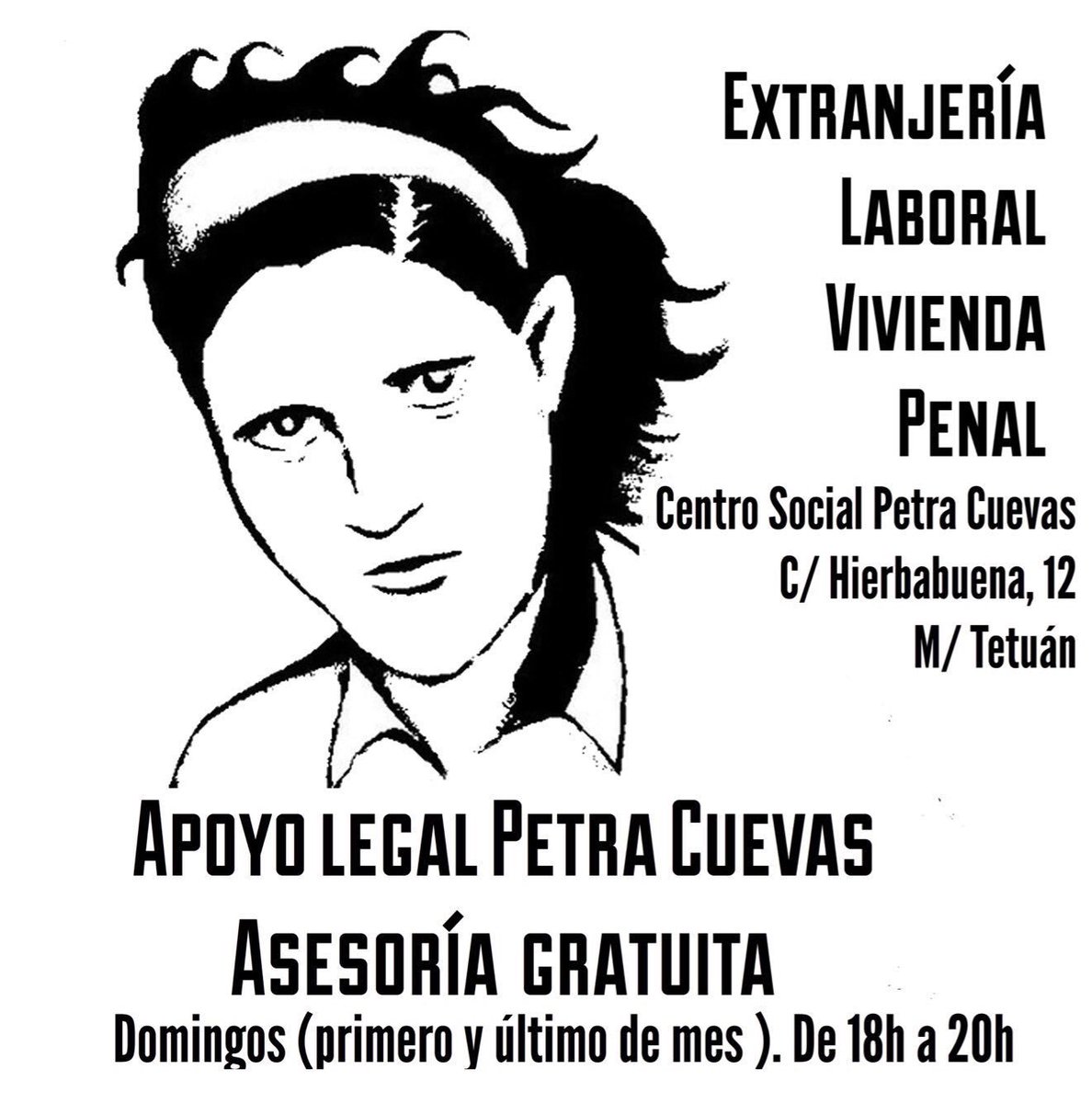 CSPetraCuevas's tweet photo. Esta tarde tenemos asesoría gratuita en Petra Cuevas . Si necesitas apoyo legal , ven a vernos 

Estaremos de 18 a 20h en Calle Hierbabuena, 12, ¡te esperamos! https://t.co/wMRMxlNBxH