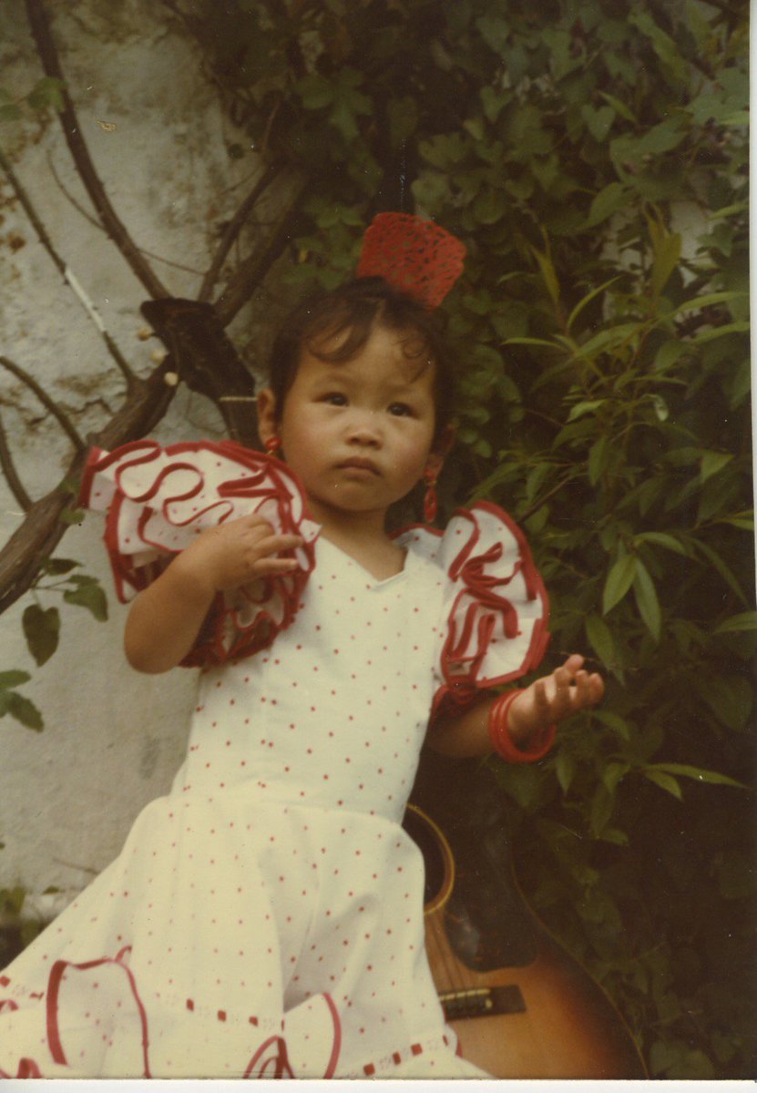 DCdeservebetter's tweet photo. So when I say I spent my baby years in Spain this is what I mean. My toddler self in an authentic flamenco dress. The man holding me in the third picture is my adoptive father. #Spain #Asian #Adoption #WhiteFather #BlackMother #BabyYears #ITookForeverToTalkRealWords #DCraised https://t.co/Tv1G9Lkza7