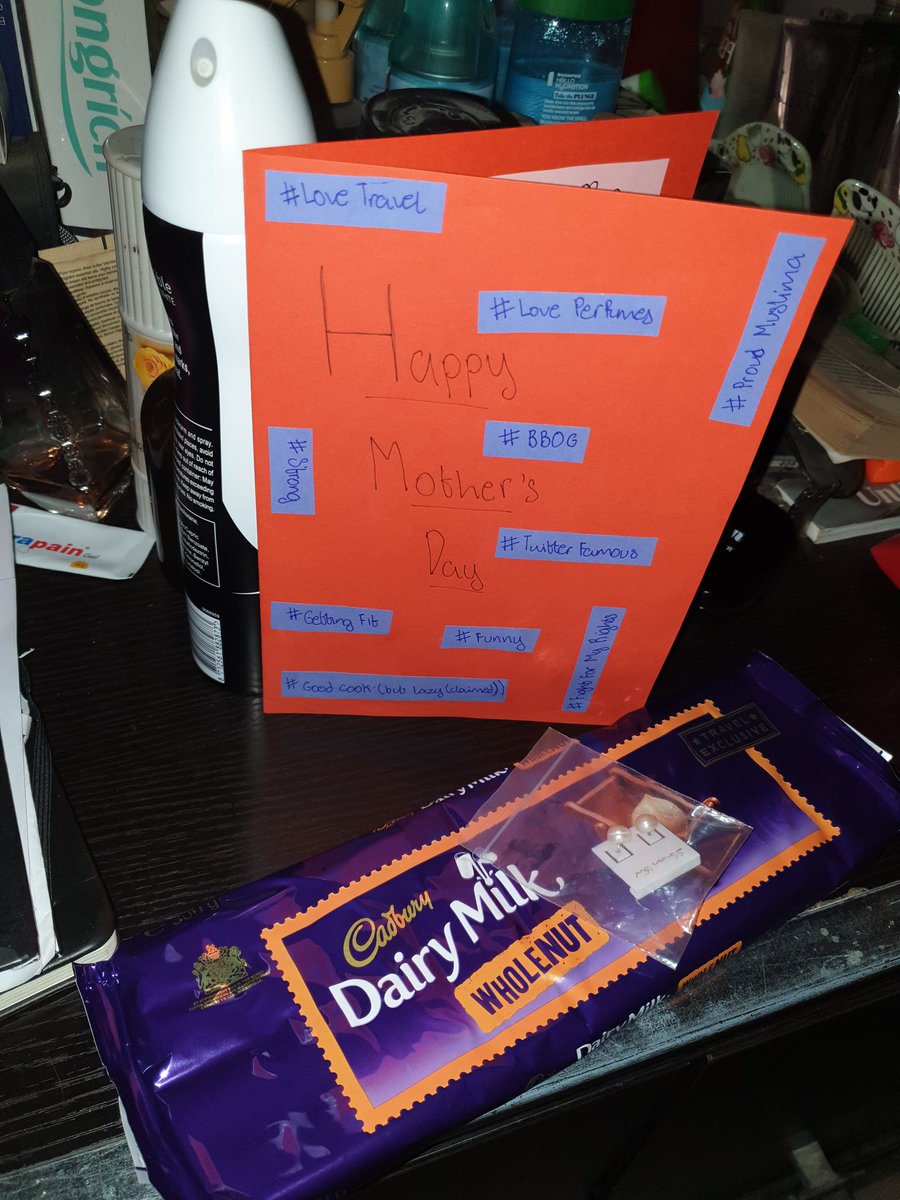 AishaYesufu's tweet photo. I woke up this morning to this beautiful gift from my daughter. I am so humbled by the hashtags!
#Strong
#BBOG
#LoveTravel
#GettingFit
#Funny
#GoodCook but lazy claimed 😁
#FightsForMyRights
#TwitterFamous
#LovePerfumes
#ProudMuslima https://t.co/uk09oFbqnS
