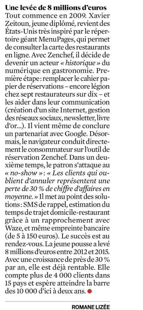 « Faire entrer les restaurateurs dans l’air du numérique sans sacrifier leur indépendance » cela résume bien notre mission. <a href="/ZenchefFR/">Zenchef France</a> dans le <a href="/leJDD/">Le JDD</a> ce dimanche.