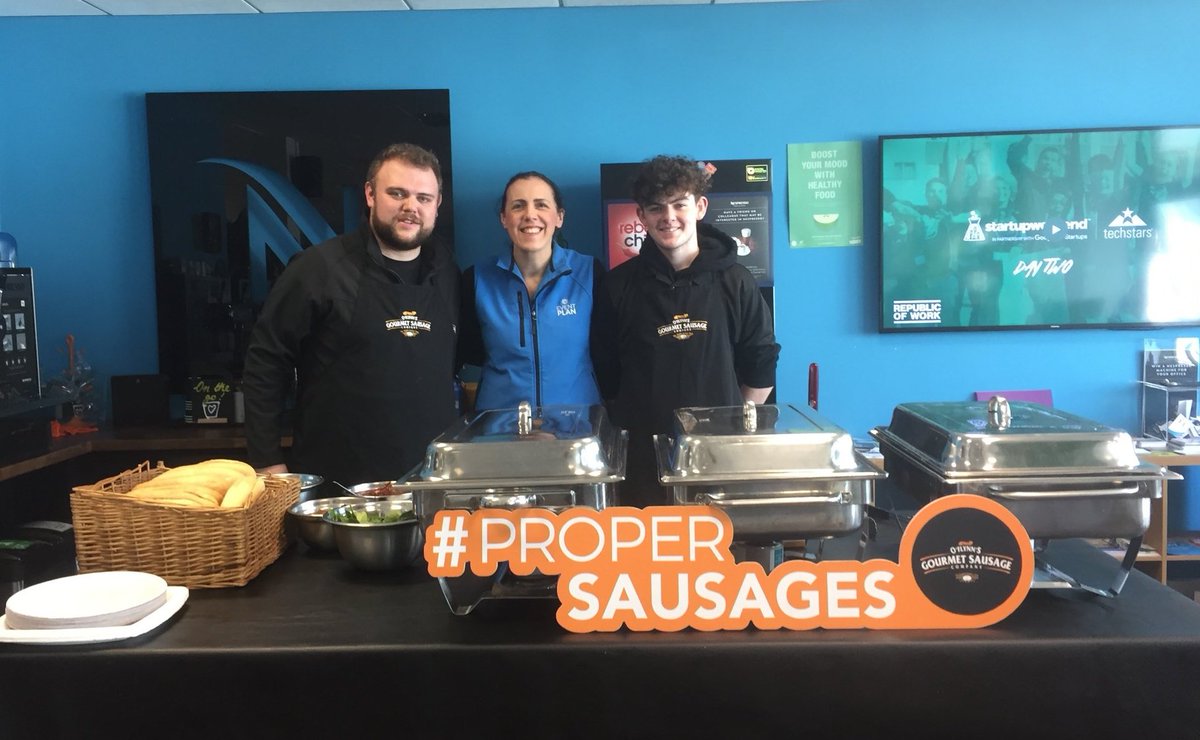 oflynnssausages's tweet image. Dave and Jordan are just finished lunch for all the amazing crew in @republicofwork. 
They are celebrating Startup Weekend.

Thanks to @eventplan_ie for having us in! 

#ProperSausages #Cork #SWCork