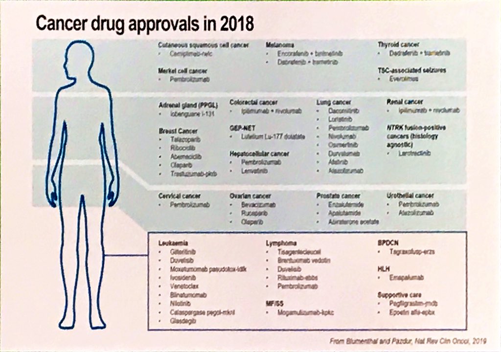 Tony_Calles's tweet photo. Norman Sharpless. @US_FDA approvals for cancer in 2018. Amazing! #AACR19 #OncoAlert https://t.co/XZlg2tAki1