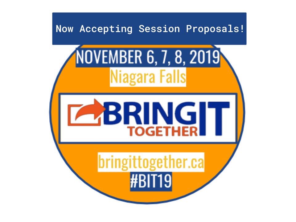 ecooorg's tweet photo. CALL FOR PRESENTATIONS We are now accepting session proposals in both English and French for our annual conference Bring IT, Together! 2019 #BIT19 in Niagara Falls! Submit proposals at: https://t.co/INBCIVidrH  Deadline for submissions is April 30th. #onted #ECOO40thAnniversary https://t.co/fHJbrErpac