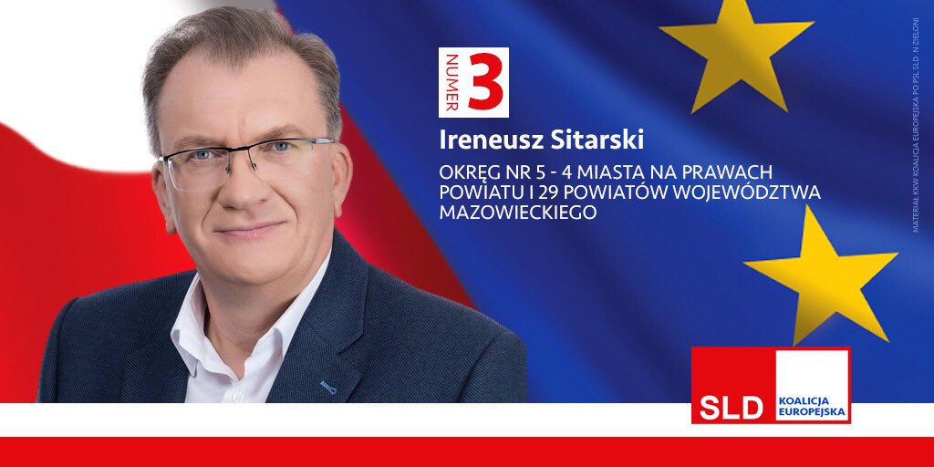 __Lewica's tweet photo. Ireneusz #Sitarski okręg nr 5 – województwo mazowieckie bez https://t.co/DHdSQrYynm. Warszawy i powiatów przyległych, 3 miejsce na liście #KoalicjaEuropejska https://t.co/U7nj3EEUCu