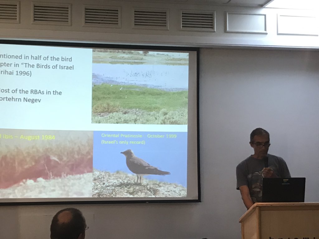IBOC2019's tweet image. Eyal Shochat describing habitat restoration efforts for birds and people at the incredible Be’er Sheva River Park Birding Center! #IBOC2019
