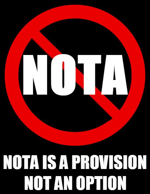 AmitPrasad915's tweet photo. MyVoteForIndia
NOTA is a provision Not an Option
In reality there is no virtue for NOTA
Donot waste your vote choose Wisely
#SayNOtoNOTA
#SayYestoVOTE
#MyVoteForIndia
#NamoAgain
#MainBhiChowkidar https://t.co/cWKuThqGMj