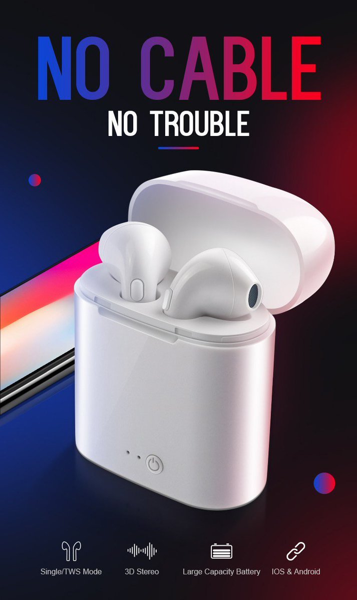 ESVNE i7s tws Wireless Bluetooth Earphone headset Stereo Earbud Earphones With Charging Box for Smart Phone bluetooth headphon twicemart.com/shop/esvne-i7s…